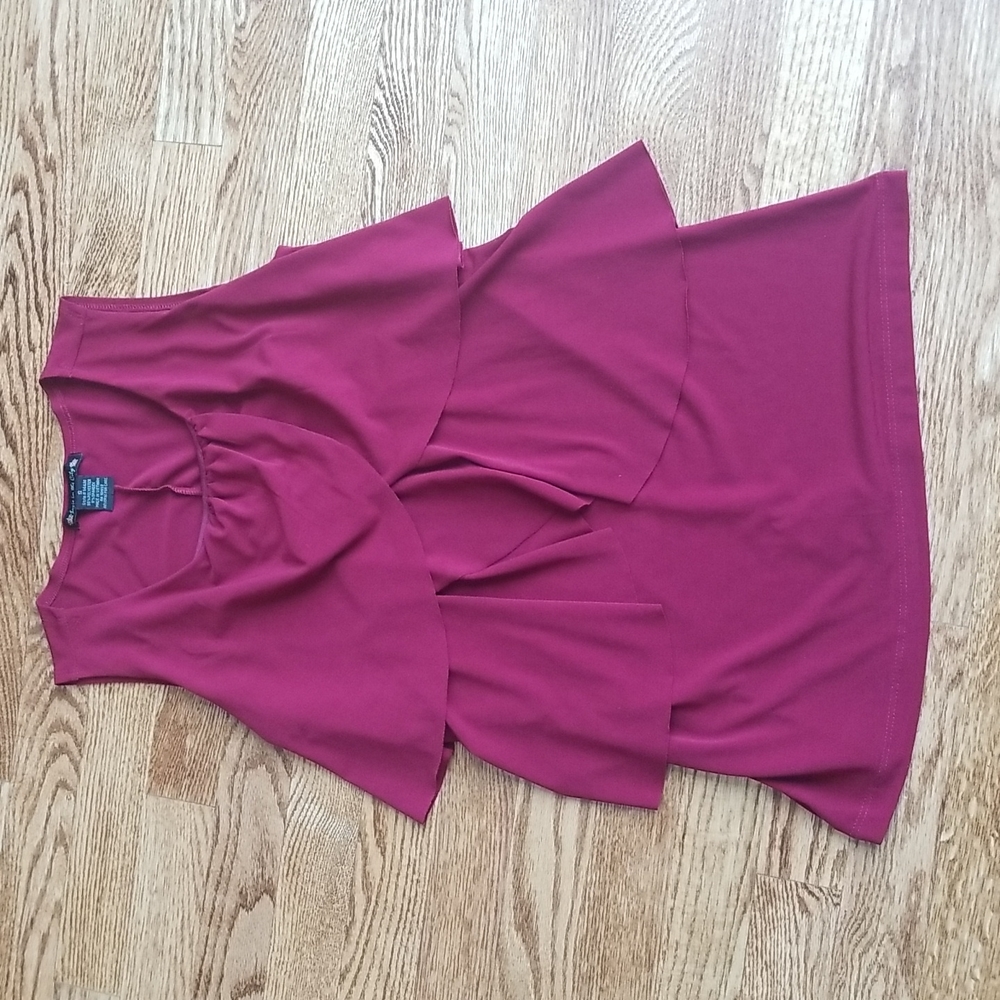 (S) Suzie in the City Tiered Assymetrical Ruffle Tank Top Business Casual